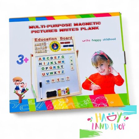 لوح تعليمي خشبي متعدد الوظائف للأطفال - وجهين